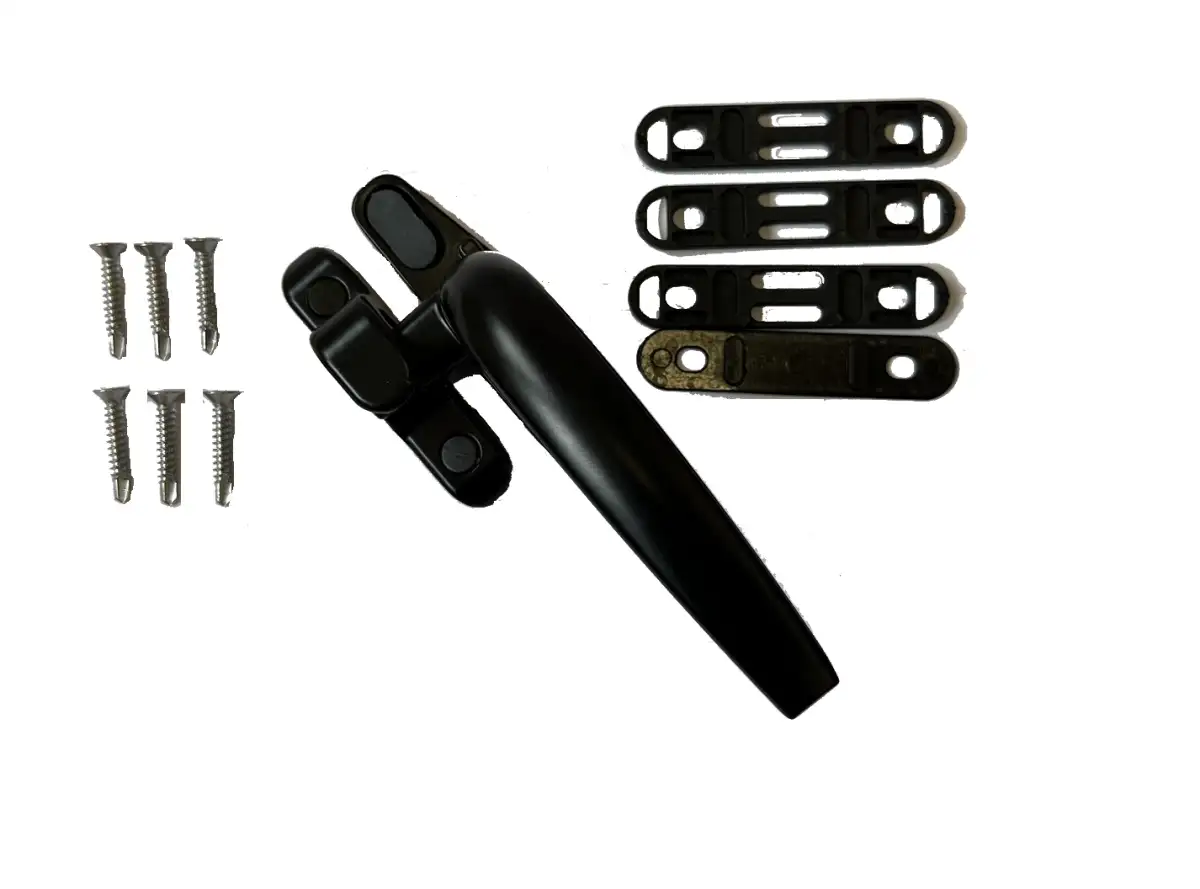 Okenní klika včetně šroubků, černá mat